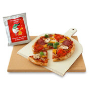 Original Pizzastein Set aus Cordierit mit Pizzaschaufel,...